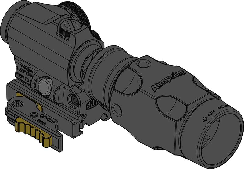 Kikarfäste SPUHR QDF-20153K Micro/CompM5 Magnifier Mount H39mm QDP