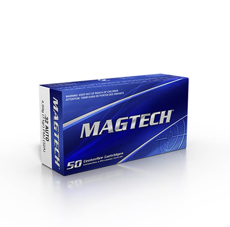 Magtech .32 Auto 71 grs FMJ, ask med 50 patroner