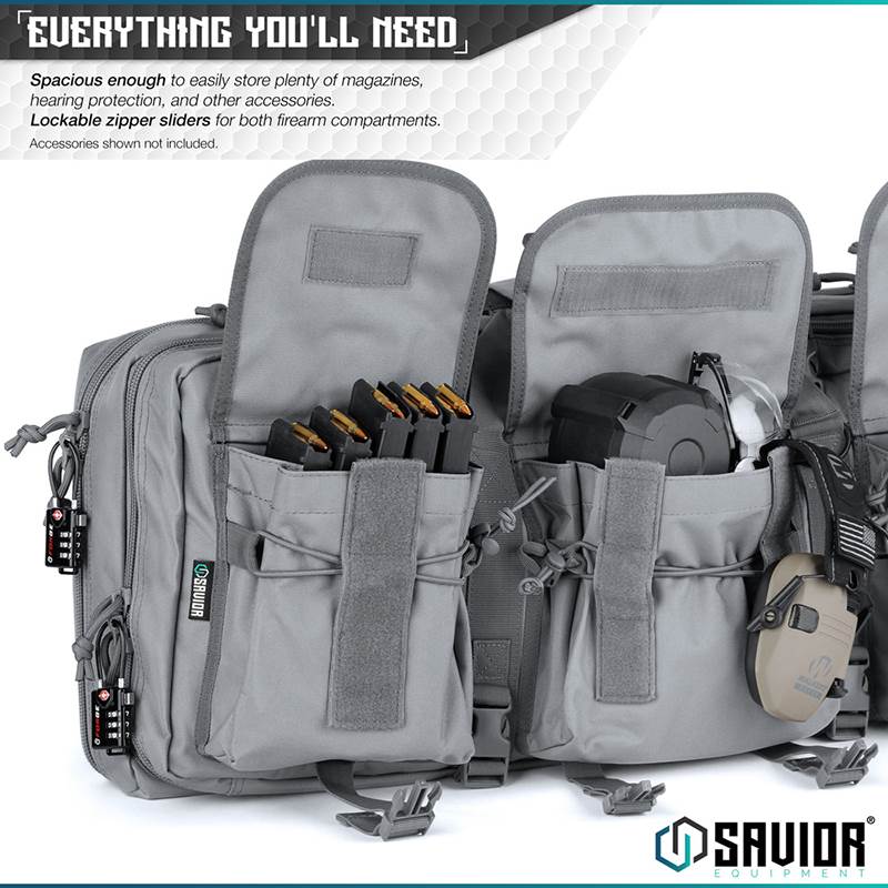 "Väska Savior Equipment American Classic 32"" Double Rifle Case Grå"