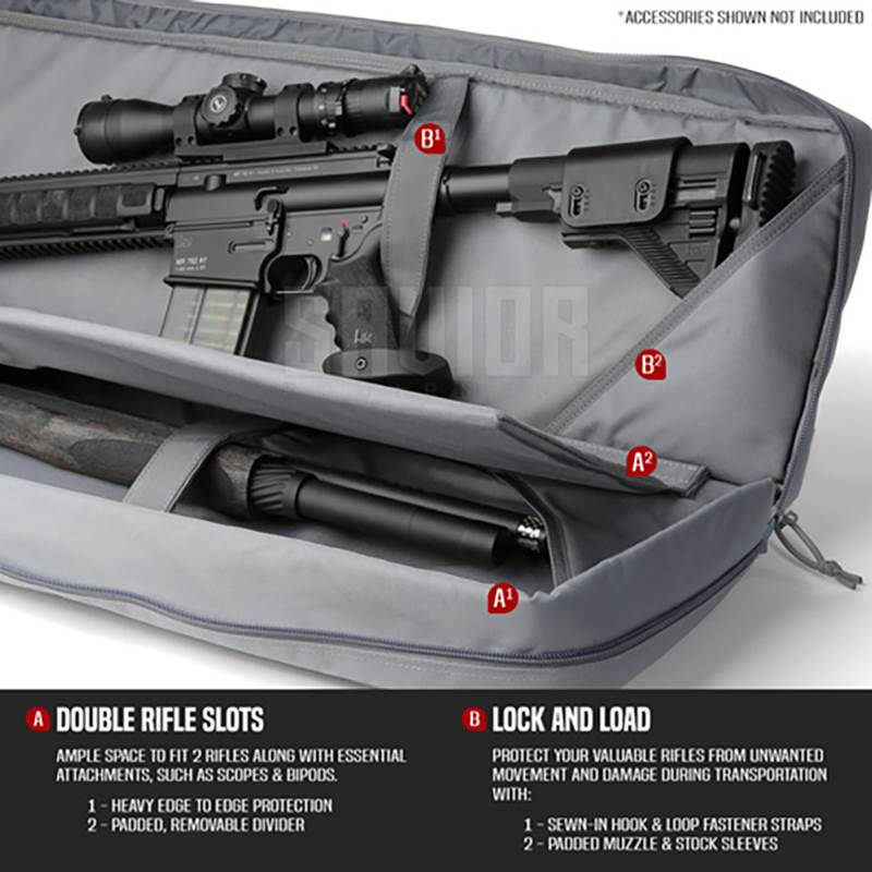 "Väska Savior Equipment American Classic 42"" Double Rifle Case Grå"