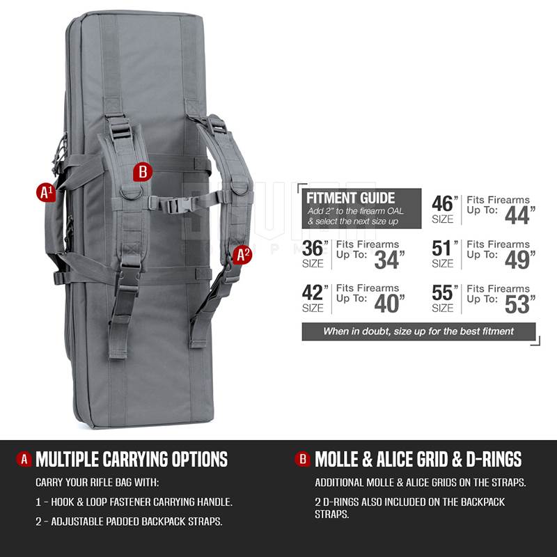 "Väska Savior Equipment American Classic 42"" Double Rifle Case Grå"