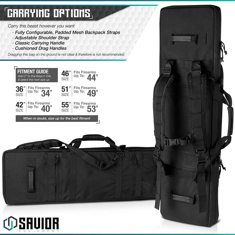 "Väska Savior Equipment Urban Warfare 42"" Double Rifle Case Svart"