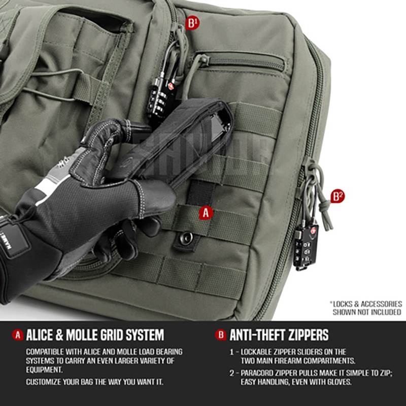 "Väska Savior Equipment American Classic 46"" Double Rifle Case Grå"