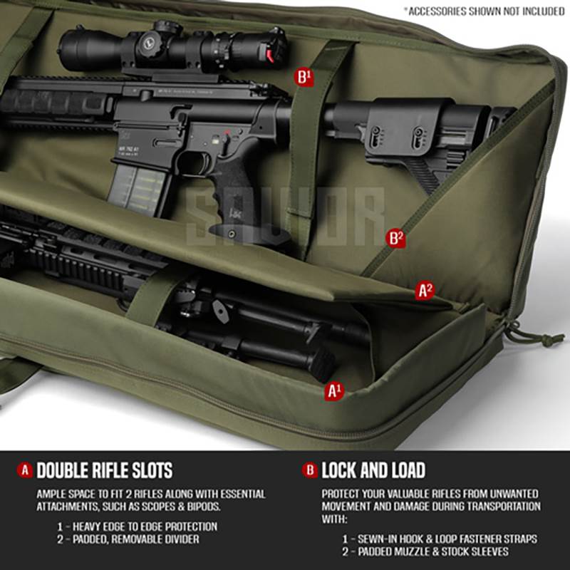 "Väska Savior Equipment American Classic 51"" Double Rifle Case Grön"