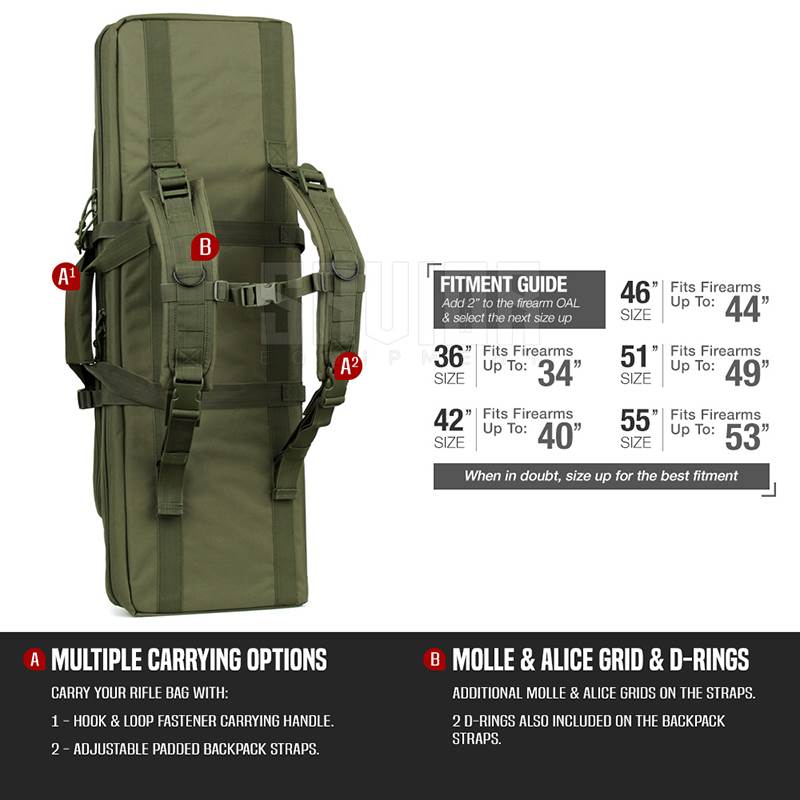 "Väska Savior Equipment American Classic 51"" Double Rifle Case Grön"