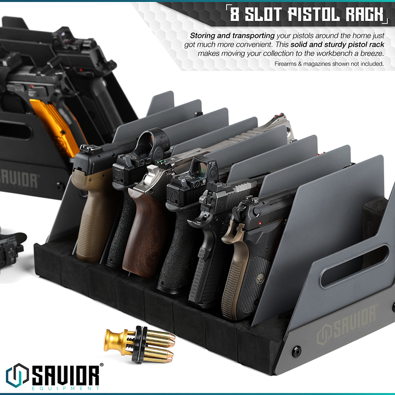 Väska Savior Equipment Pistol Rack 8-slot Grå