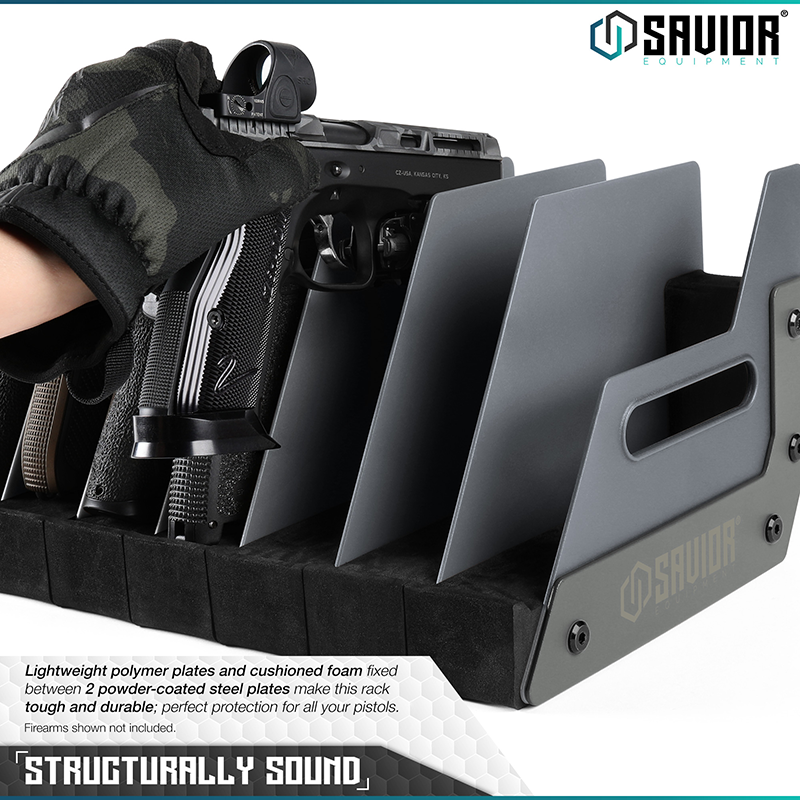 Väska Savior Equipment Pistol Rack 8-slot Grå
