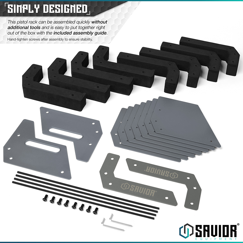 Väska Savior Equipment Pistol Rack 8-slot Grå