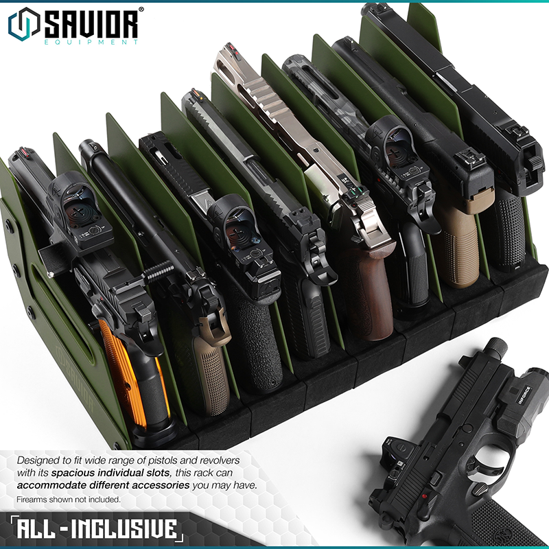 Väska Savior Equipment Pistol Rack 8-slot Grön