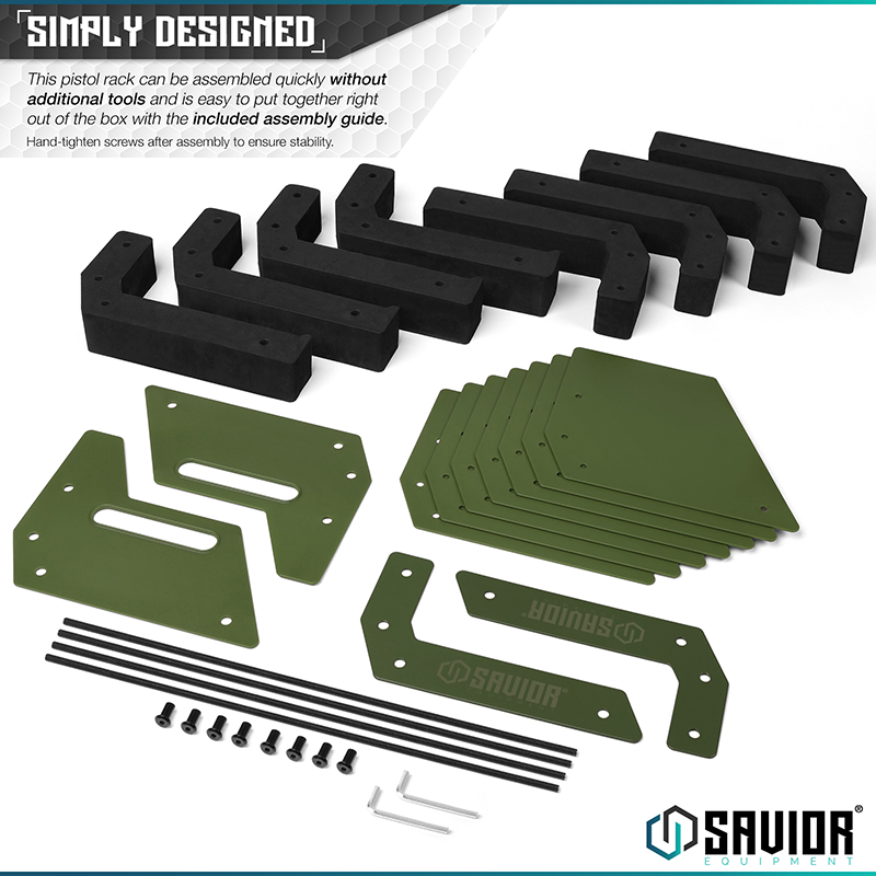 Väska Savior Equipment Pistol Rack 8-slot Grön