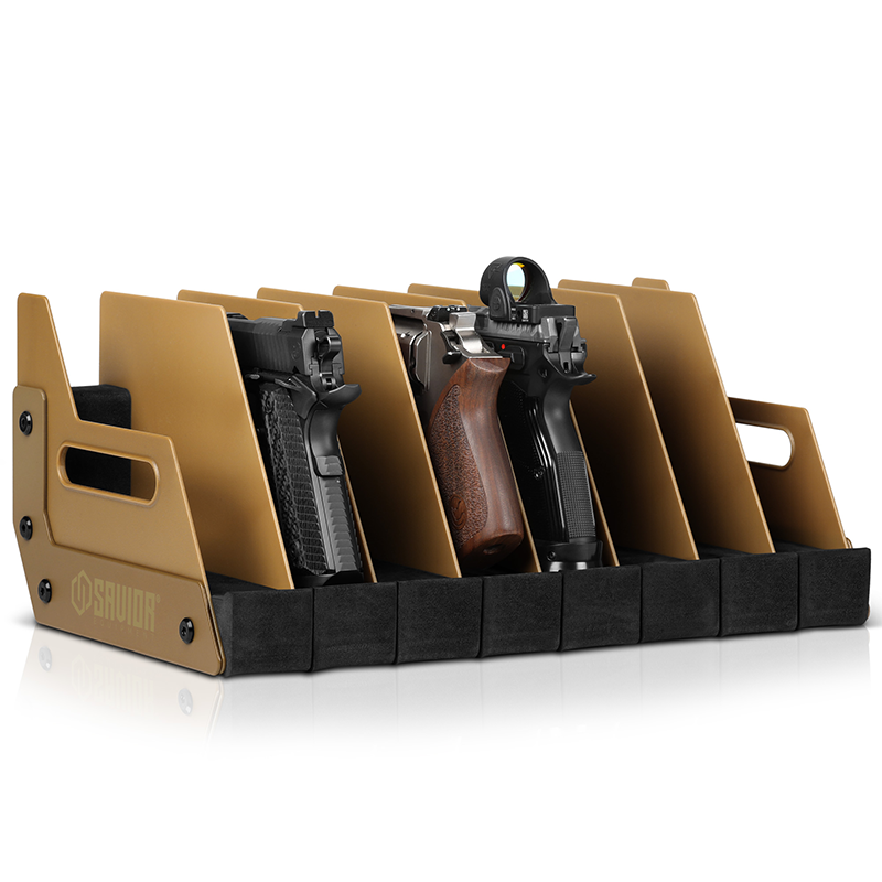 Väska Savior Equipment Pistol Rack 8-slot Brun
