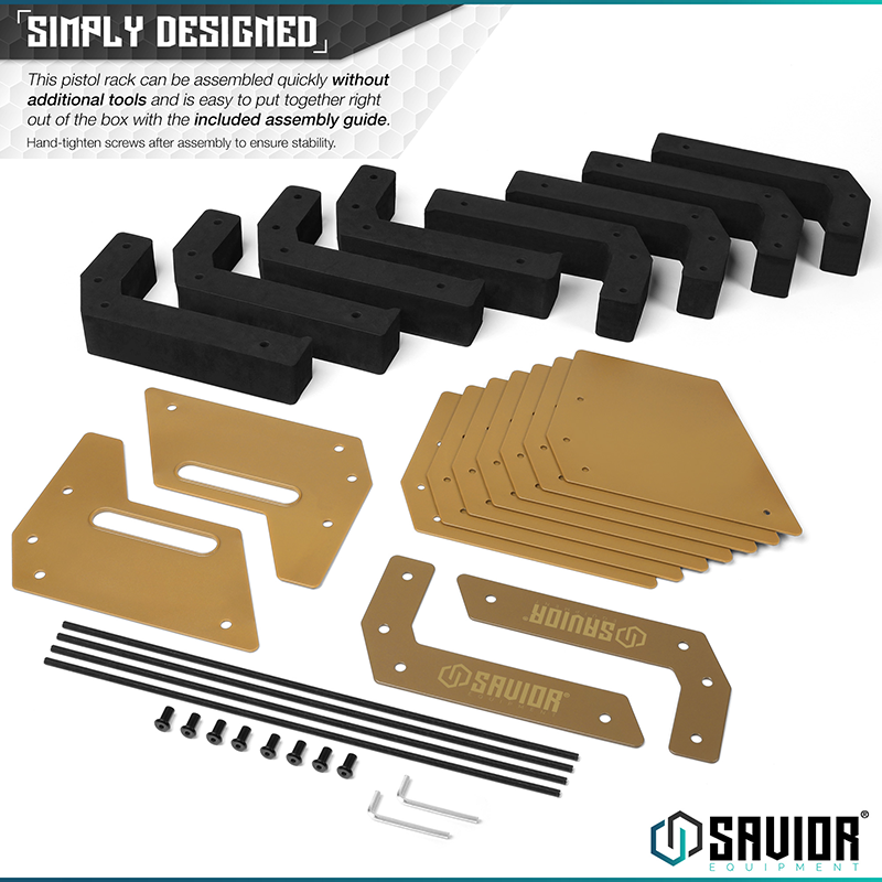 Väska Savior Equipment Pistol Rack 8-slot Brun