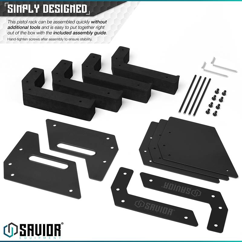 Väska Savior Equipment Pistol Rack 4-slot Svart