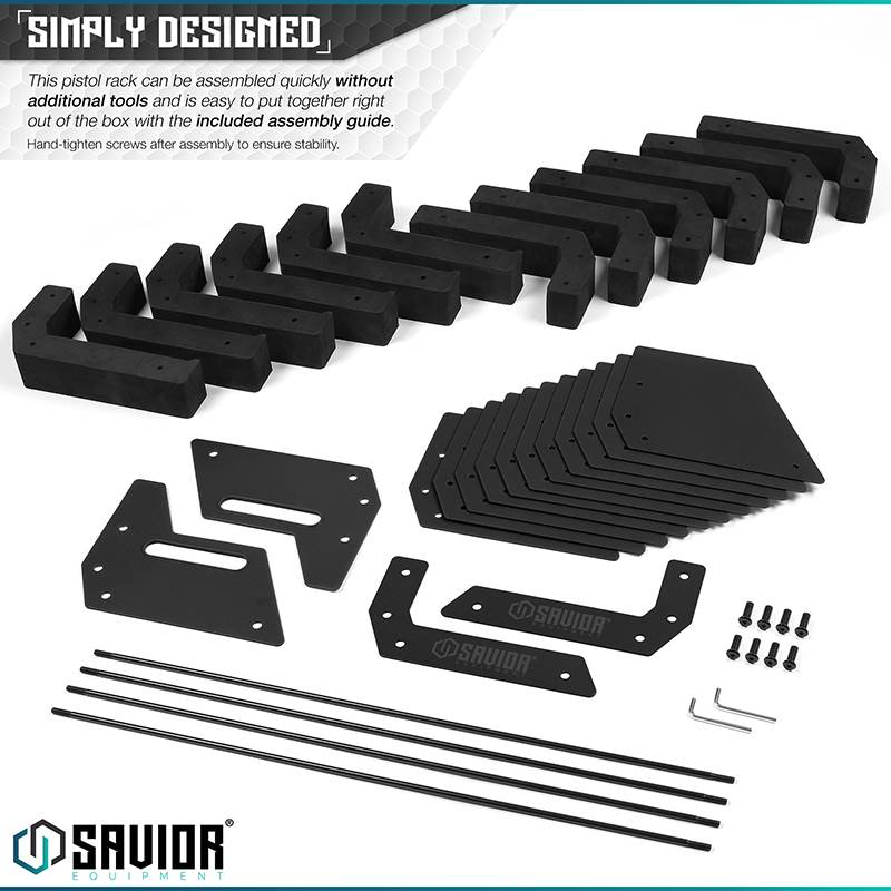 Väska Savior Equipment Pistol Rack 12-slot Svart