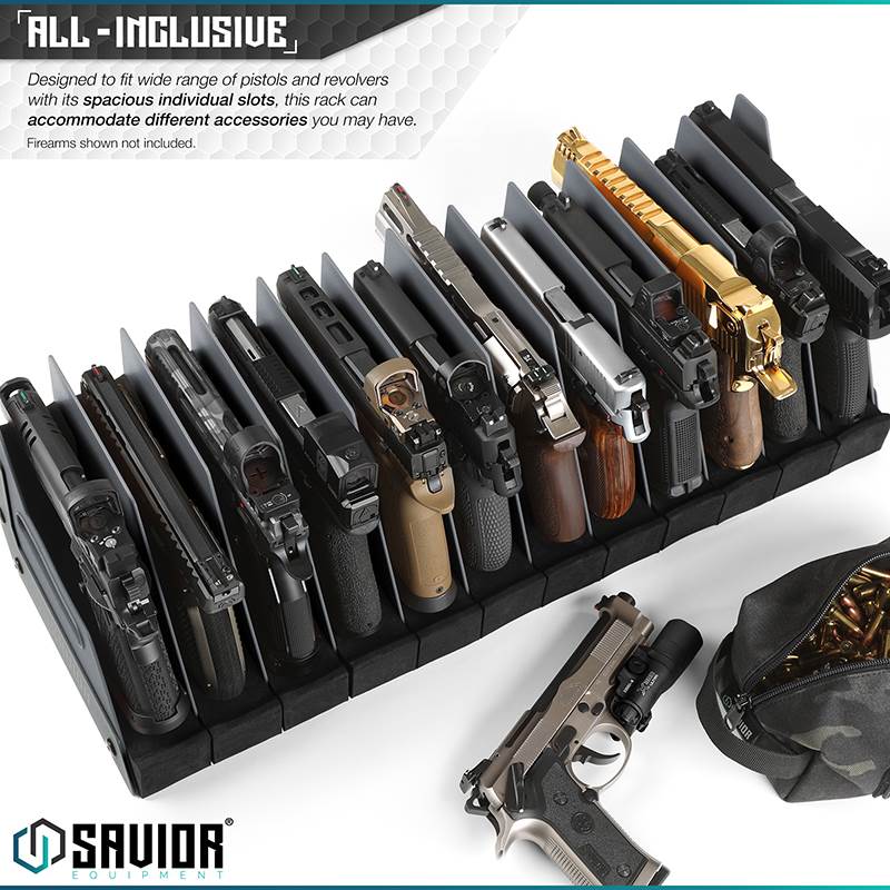 Väska Savior Equipment Pistol Rack 12-slot Grå