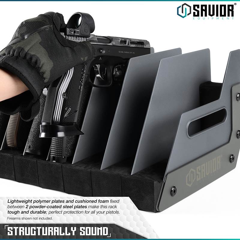 Väska Savior Equipment Pistol Rack 12-slot Grå