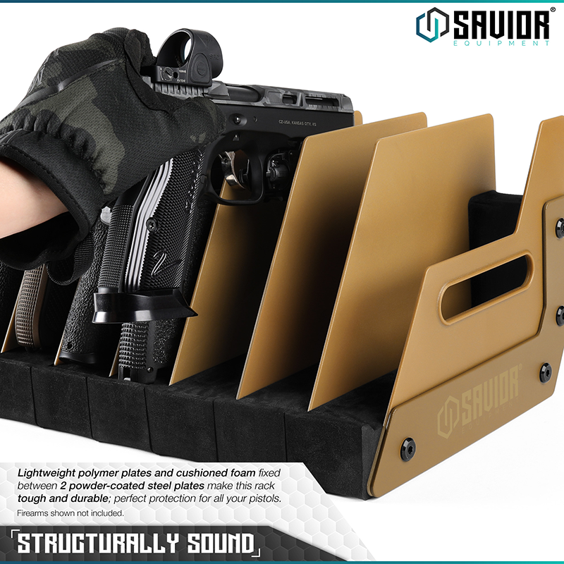 Väska Savior Equipment Pistol Rack 12-slot Brun