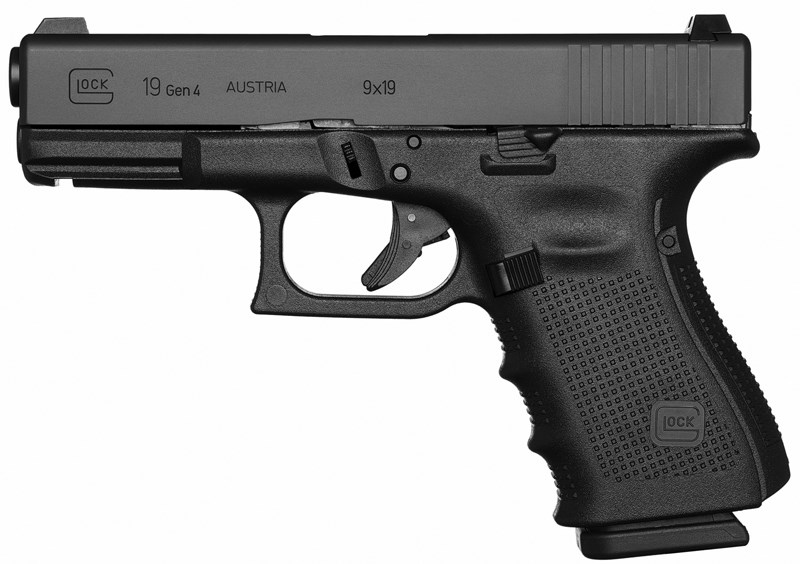 Pistol Glock 19 Gen4 gängad pipa M13,5x1 left 9x19